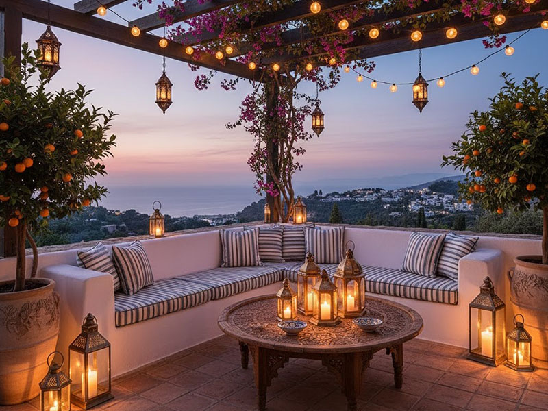Mediterranean Terrace Lighting Ideas