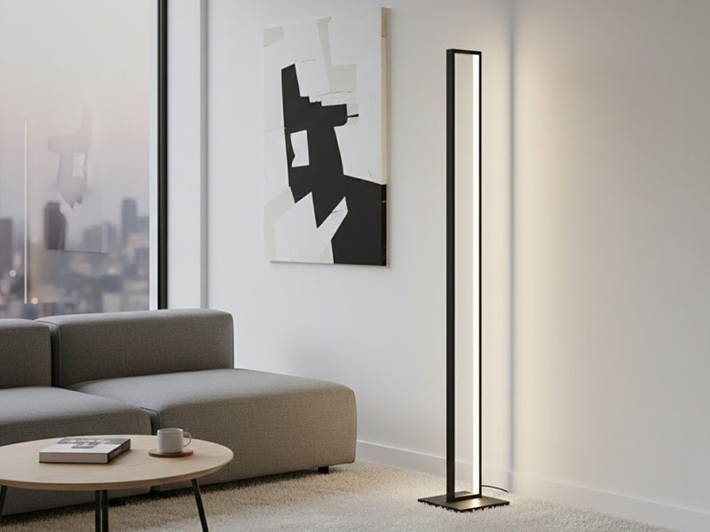 Minimal Black Frame Floor Lamp Livingroom