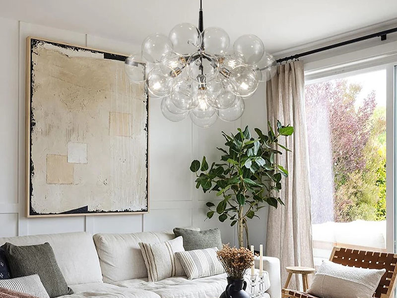Multi-globe Glass Chandelier Living Room