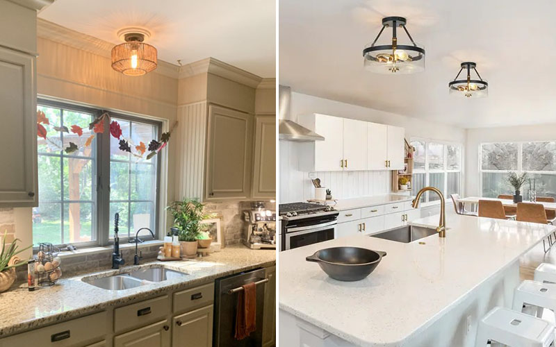 Over Sink Semi-flush Mount Fixtures