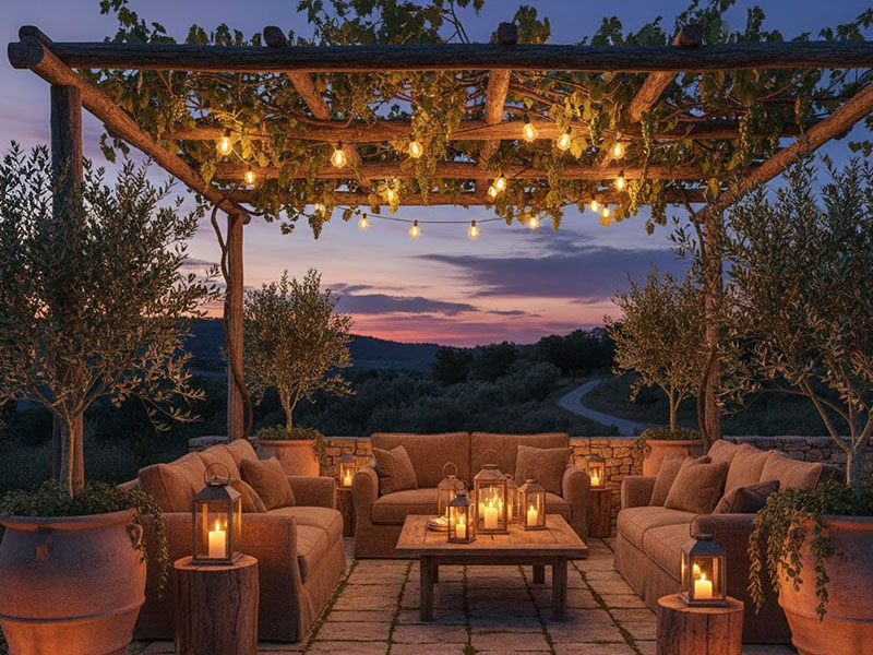 Rustic Terrace Lighting Ideas