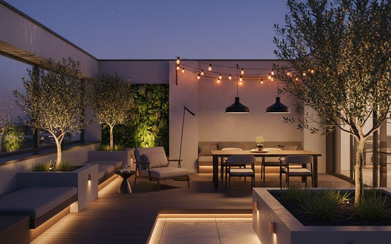 Terrace Layered Lighting Ideas