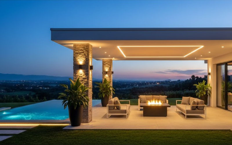 Terrace With Roof Lighting Ideas