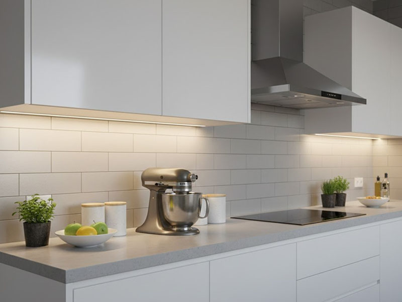 Under-shelf Led Strips For Modern Kitchens