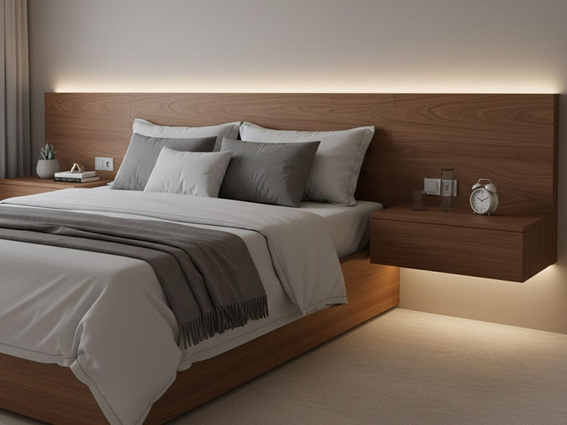 Under-shelf Lighting For Floating Nightstands