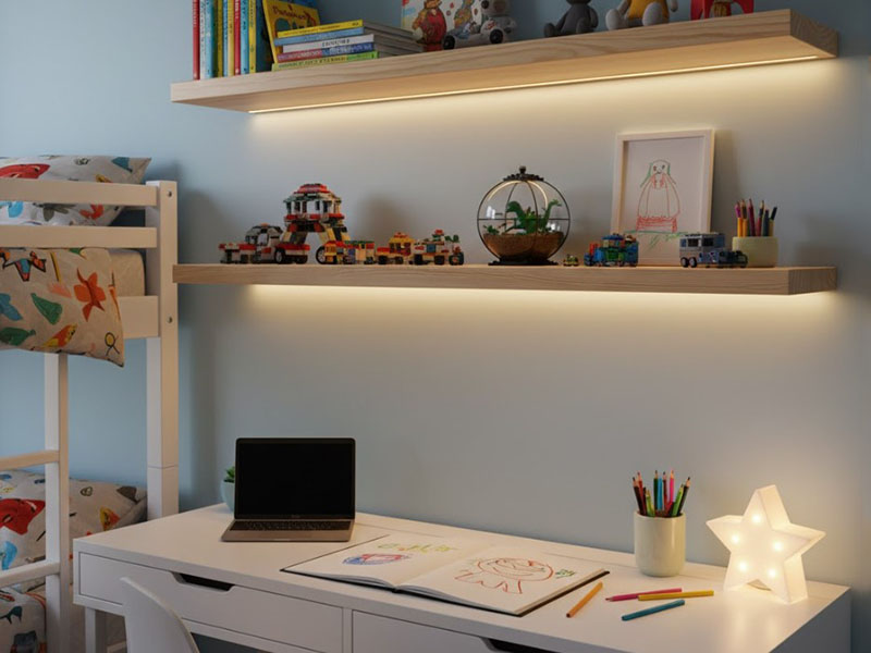 Under-shelf Lighting For Kids’ Rooms