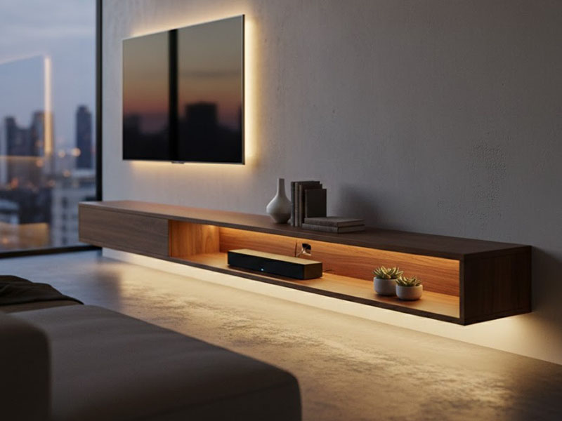 Under-shelf Lighting For Media Consoles