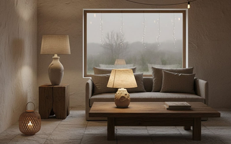 Wabi-sabi Living Room Lighting Ideas