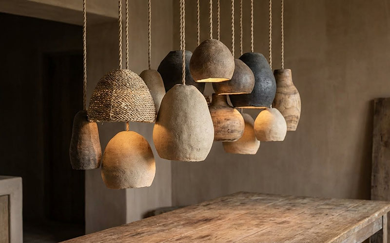 Wabi-sabi Pendant Lights With Organic Forms