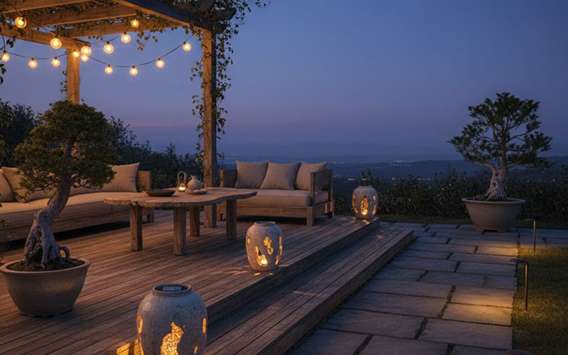Wabi-sabi Terrace Lighting Ideas