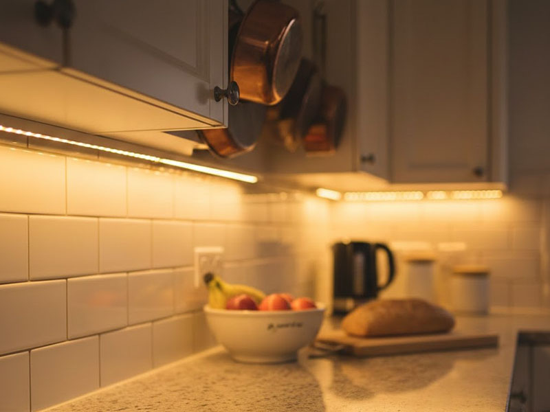 Warm Led Strip Lights For A Soft Counter Glow