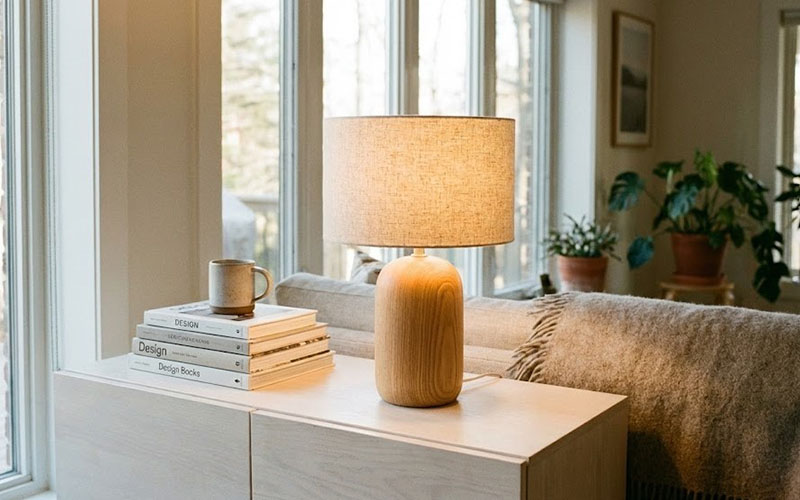 Wood-based Scandinavian Lamp For Livingroom Table