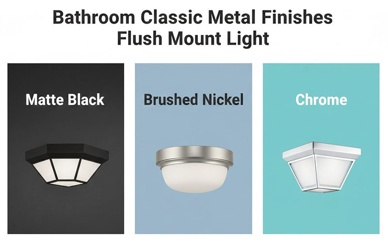 Bathroom Classic Metal Finishes Flush Mount Light