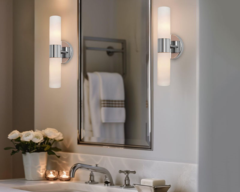 Bathroom Frosted Sconces For Soft Diffused Light