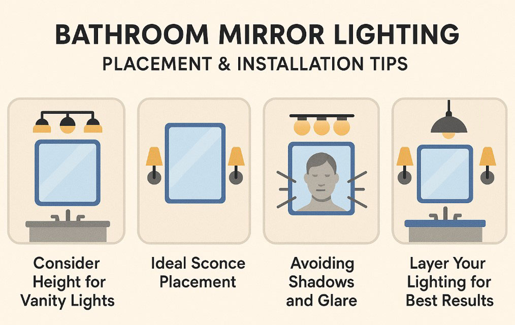 Bathroom Mirror Lighting Placement & Installation Tips