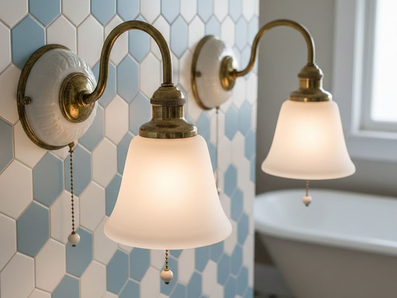 Bathroom Vintage Porcelain Wall Sconces