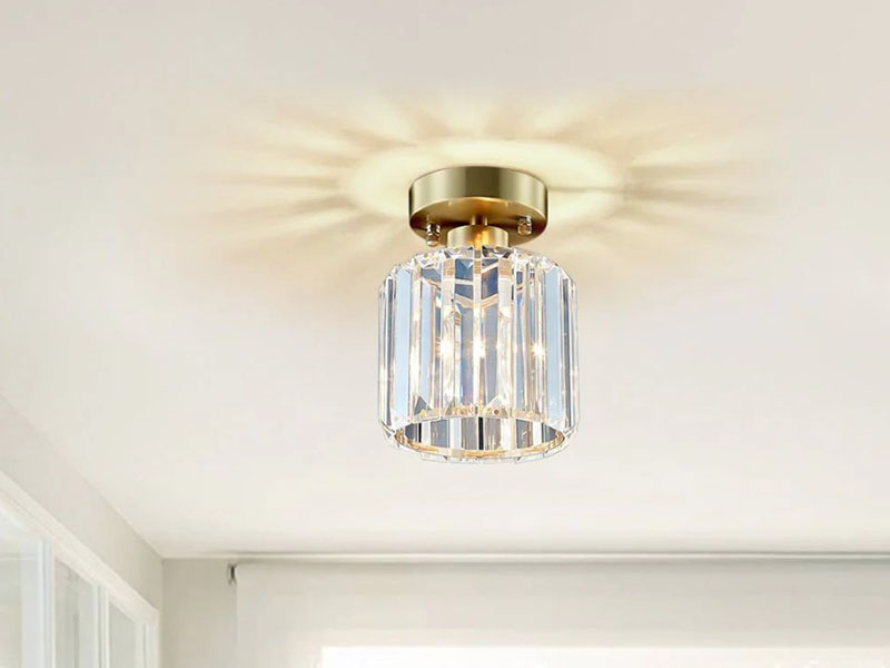 Bedroom Crystal Semi-flush Mount For Subtle Glamour