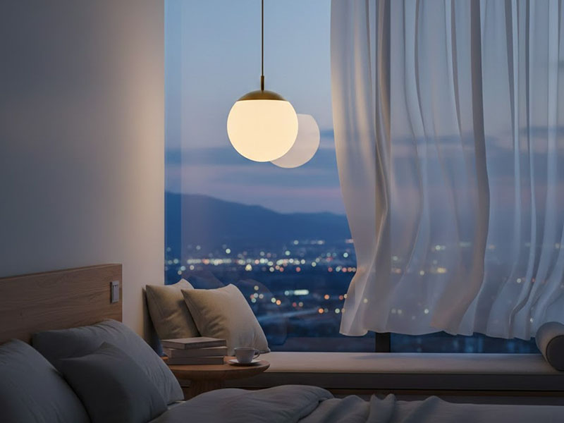 Bedroom Pendant Light Near A Window