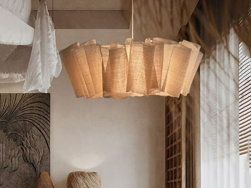 Bedroom Pleated Fabric Pendant