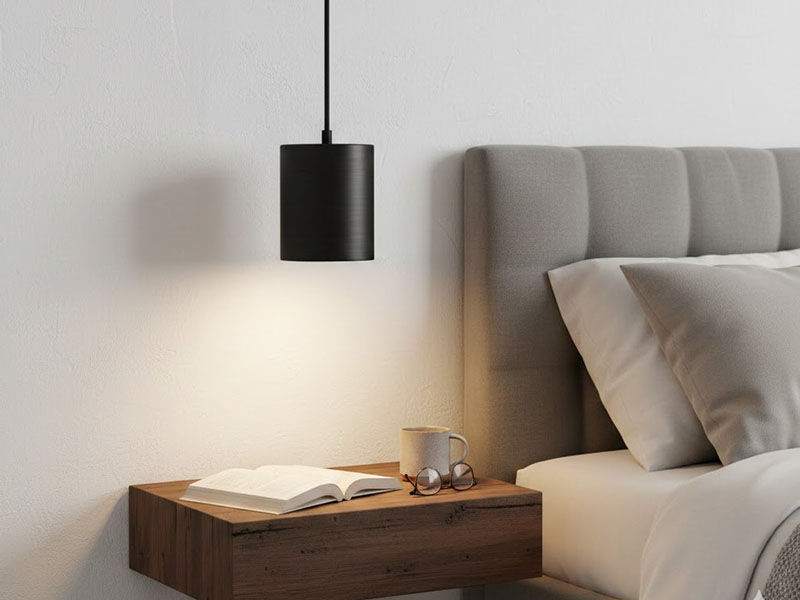 Bedside Black Metal Pendant Light