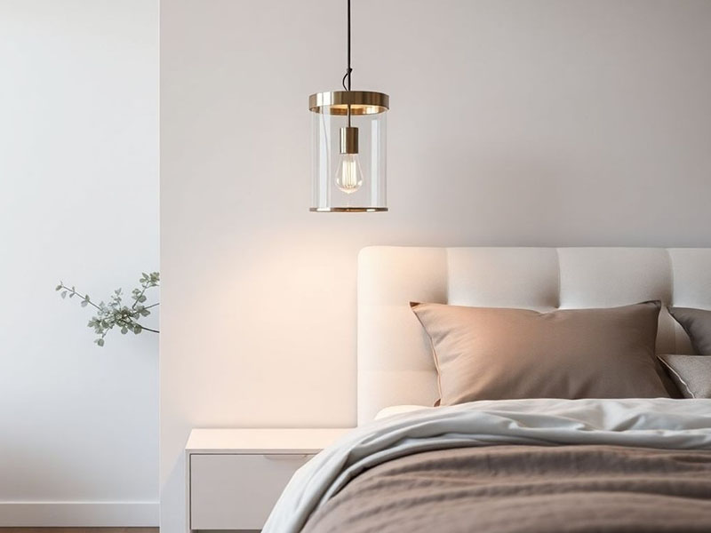 Bedside Glass Cylinder Pendant Light For A Clean, Hotel-inspired Look
