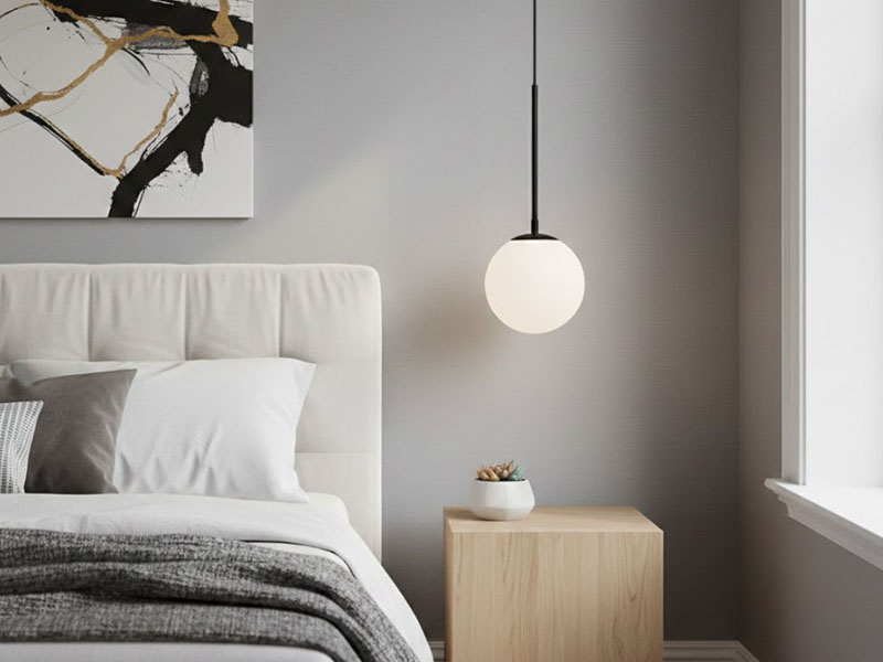 Bedside Single Minimalist Globe Pendant