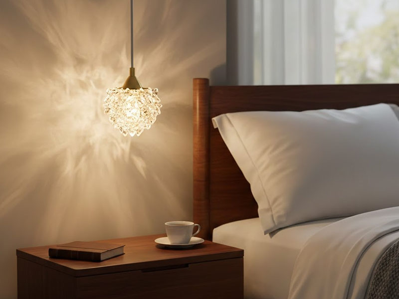 Bedside Subtle Crystal Accent Pendant For Soft Glamour