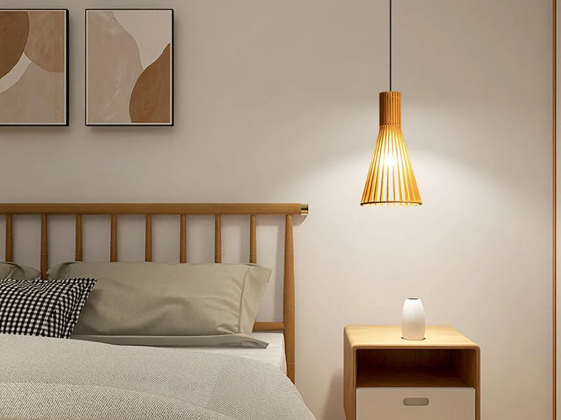 Bedside Wood Pendant Light For Natural Warmth