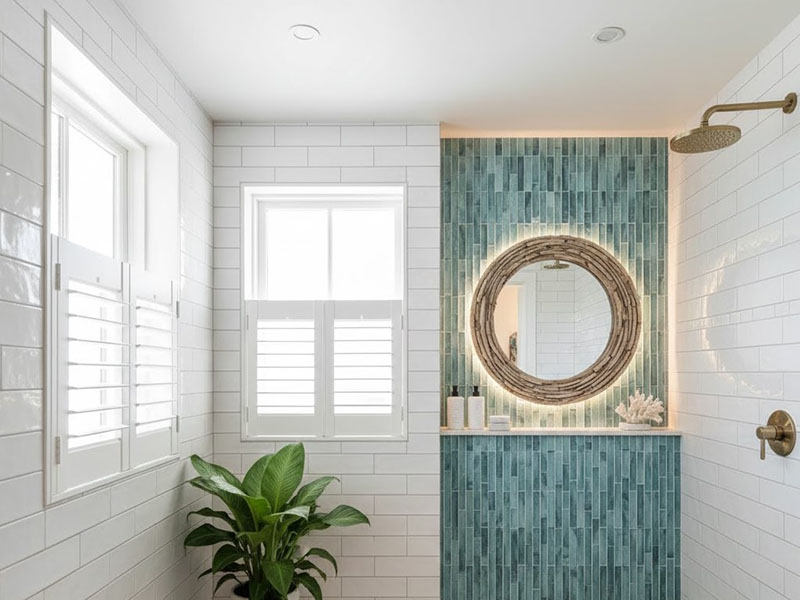 Coastal Shower Lighting Ideas