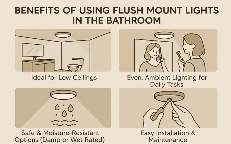 Flush Mount Bathroom Ceiling Lights