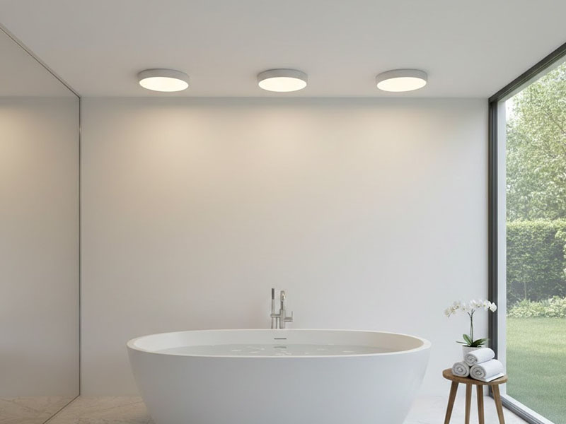 Flush-mount Lighting Above The Bathtub