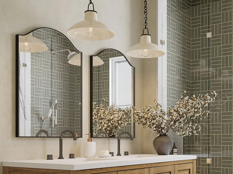 Hanging Pendants In Front Of The Mirror
