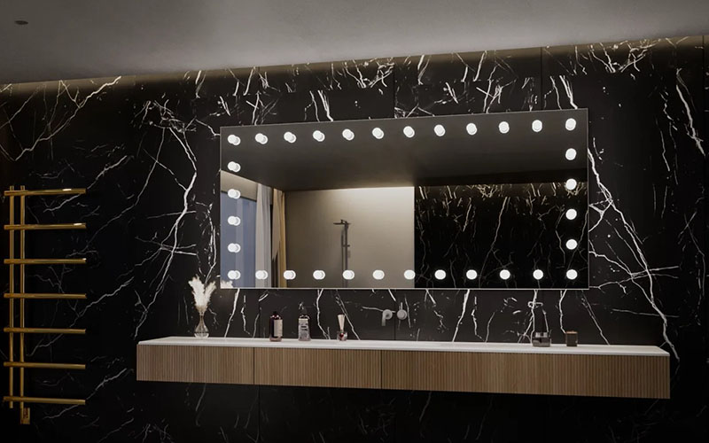 Hollywood-style Lighted Mirrors