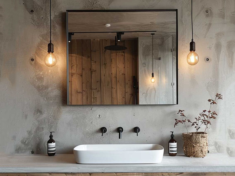 Industrial Bathroom Mirror Lighting Ideas