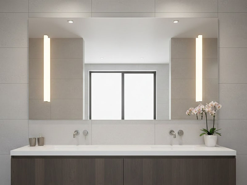 Integrating Sconces Directly Onto The Mirror Surface