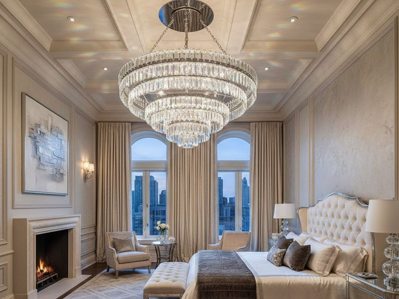 Large Master Bedroom Chandelier For Luxurious Touch