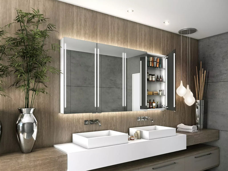 Mirrors With Lights And Built-in Storage