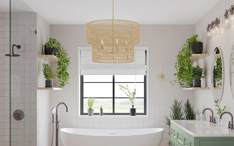 Modern Coastal Bathtub Lighting Ideas