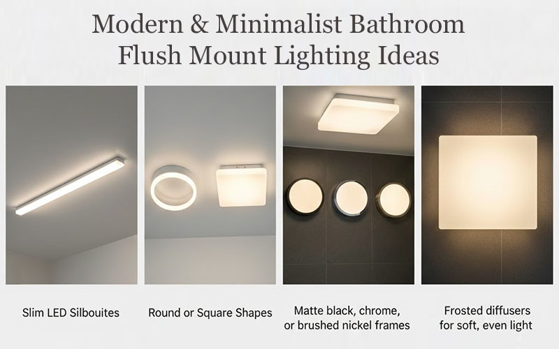 Modern & Minimalist Bathroom Flush Mount Lighting Ideas