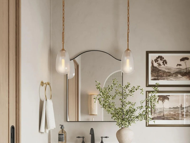 Pendant Lights Beside The Mirror