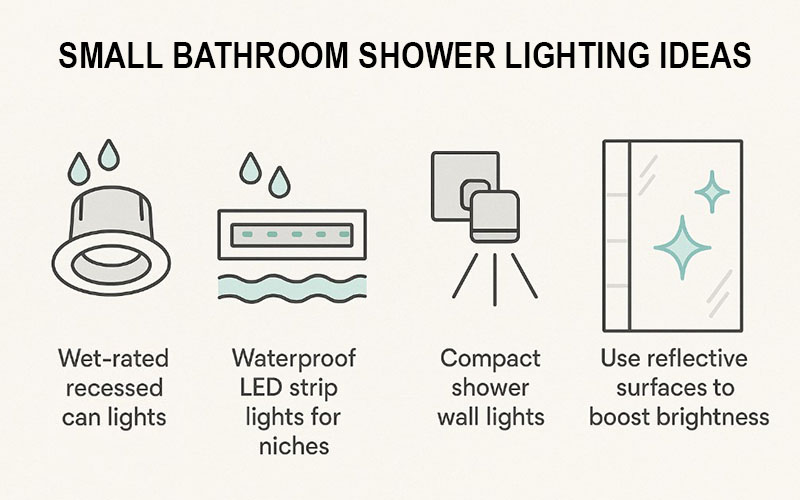 Small Bathroom Showers Lighting Ideas