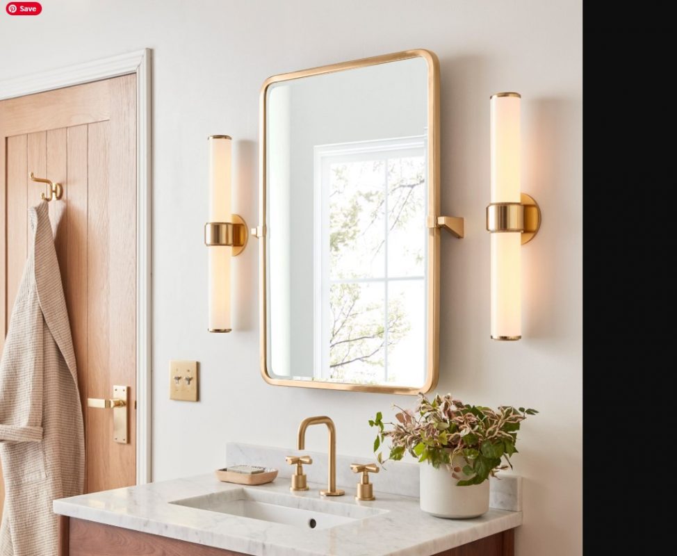 Tall Tube Sconces For A Modern Bathroom