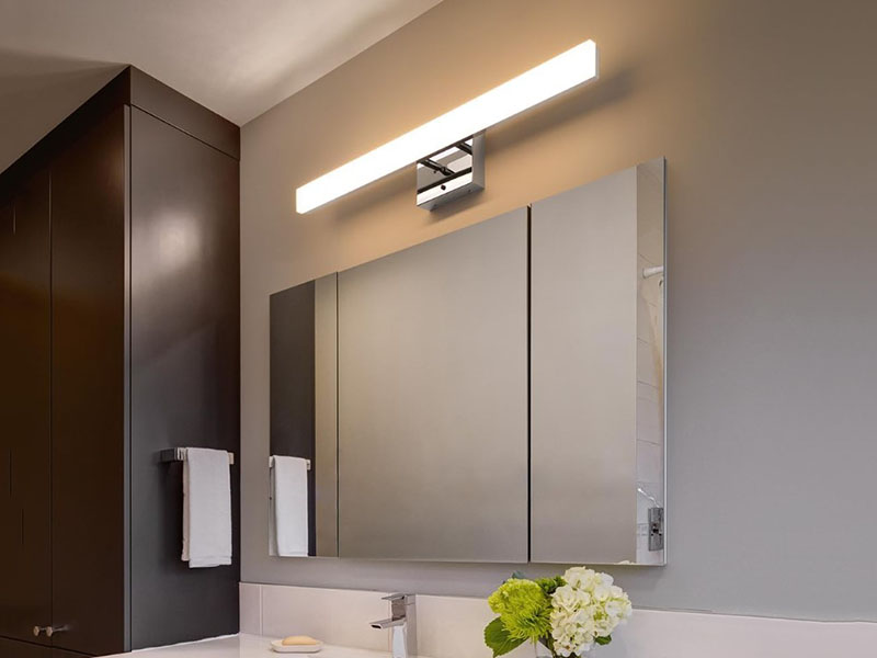 Vanity Bars Light Mounted Above The Mirror
