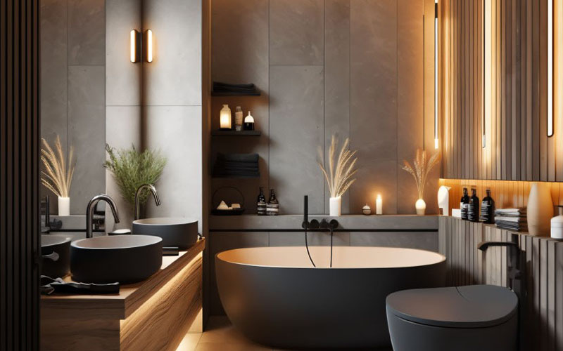 Vertical Led Sconces Enhance Height And Elegance In The Bathroom