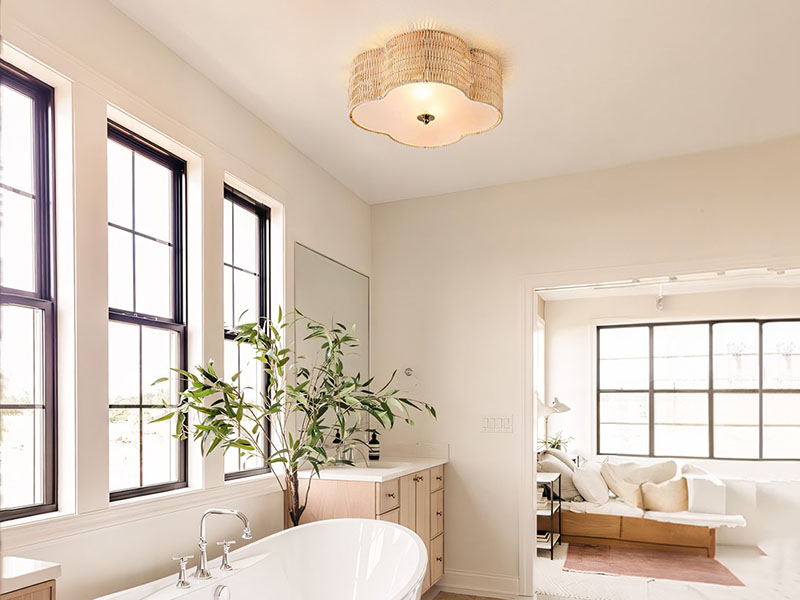 Woven Texture Bathroom Flush Mount Light