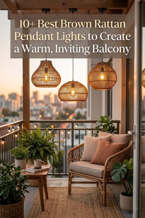 10+ Balcony Brown Rattan Pendant Lights To Create A Warm, Inviting
