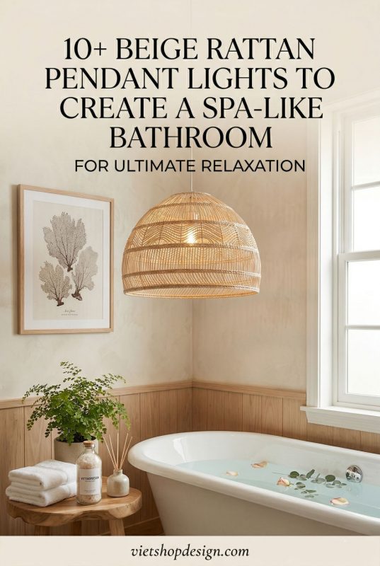 10+ Beige Rattan Pendant Lights To Create A Spa-like Bathroom - Spa-inspired Home Decor