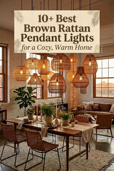 10+ Best Brown Rattan Pendant Lights For A Cozy, Warm Home