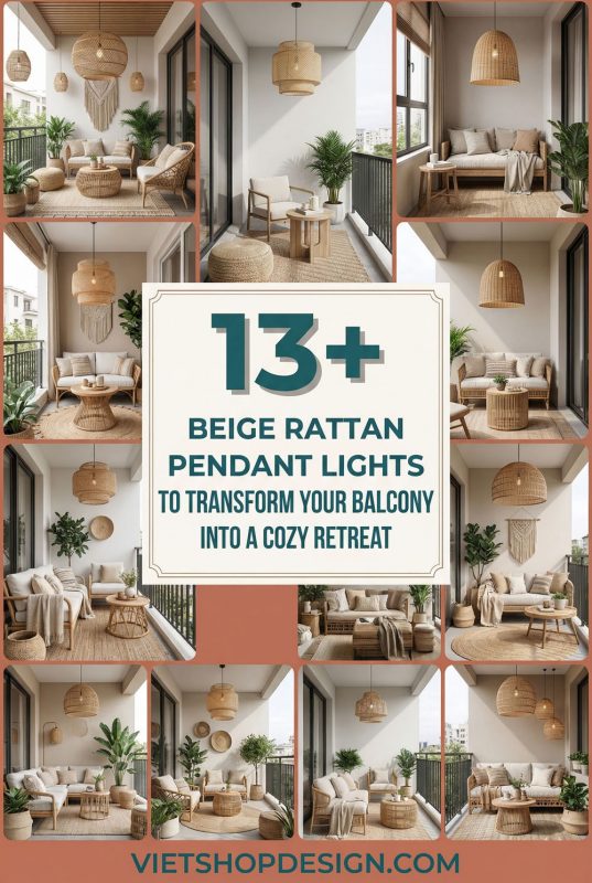 13+ Beige Rattan Pendant Lights To Transform Your Balcony Into A Cozy Retreat - Outdoor Living Space Ideas
