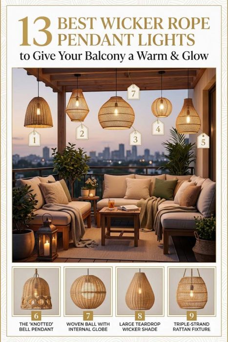 13 Best Wicker Rope Pendant Lights To Give Your Balcony A Warm & Glow